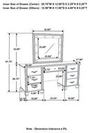 Barzini 7-drawer Vanity Desk with Lighted Mirror White