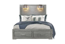 TIFFANY SILVER FULL BED WITH LAMPS