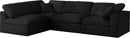 Serene Black Linen Fabric Deluxe Cloud Modular Sectional