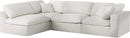Serene Cream Linen Fabric Deluxe Cloud Modular Sectional