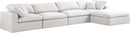 Serene Cream Linen Fabric Deluxe Cloud Modular Sectional