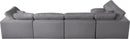 Serene Grey Linen Fabric Deluxe Cloud Modular Sectional