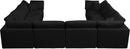 Plush Black Velvet Standard Cloud Modular Sectional
