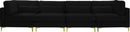 Julia Black Velvet Modular Sofa (4 Boxes)