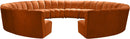 Infinity Cognac Velvet 12pc. Modular Sectional