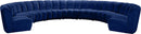 Infinity Navy Velvet 9pc. Modular Sectional