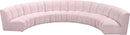 Infinity Pink Velvet 6pc. Modular Sectional