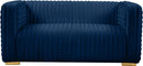 Ravish Navy Velvet Loveseat