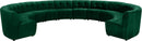 Limitless Green Velvet 12pc. Modular Sectional