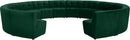 Limitless Green Velvet 14pc. Modular Sectional