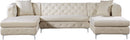 Gail Cream Velvet 3pc. Sectional
