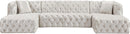 Coco White Velvet 3pc. Sectional (3 Boxes)