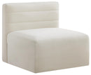 Quincy Cream Velvet Modular Armless Chair
