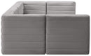 Quincy Grey Velvet Modular Sectional