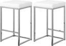 Nicola White Faux Leather Stool