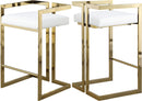 Ezra White Faux Leather Stool