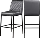 Bryce Grey Faux Leather Stool