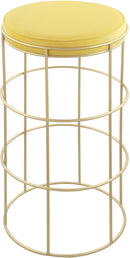 Rebar Yellow Velvet Counter Stool