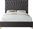 Eclipse Grey Velvet Full Bed