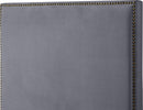 Harlie Grey Velvet Twin Bed