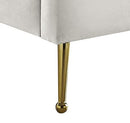 Lily Cream Velvet Twin Bed