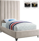 Via Cream Velvet Twin Bed