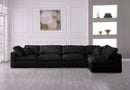 Serene Black Linen Fabric Deluxe Cloud Modular Sectional