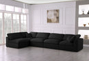 Serene Black Linen Fabric Deluxe Cloud Modular Sectional