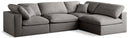 Plush Grey Velvet Standard Cloud Modular Sectional