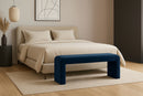 Minimalist Navy Velvet Bench