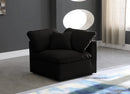 Plush Black Velvet Standard Cloud Modular Corner Chair