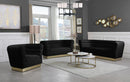 Bellini Black Velvet Loveseat