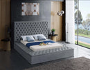 Bliss Grey Velvet Queen Bed (3 Boxes)