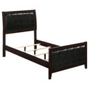 Carlton Full & Twin Upholstered Panel Bed Cappuccino and Black