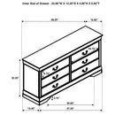 Louis Philippe 6-drawer Dresser White