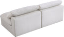 Serene Cream Linen Fabric Deluxe Cloud Modular Armless Sofa