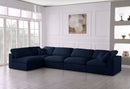 Serene Navy Linen Fabric Deluxe Cloud Modular Sectional