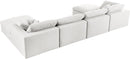 Serene Cream Linen Fabric Deluxe Cloud Modular Sectional