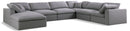 Serene Grey Linen Fabric Deluxe Cloud Modular Sectional