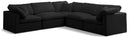 Plush Black Velvet Standard Cloud Modular Sectional