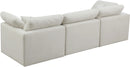 Plush Cream Velvet Standard Cloud Modular Sofa