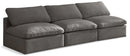 Plush Grey Velvet Standard Cloud Modular Sofa