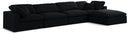 Serene Black Linen Fabric Deluxe Cloud Modular Sectional