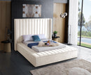Kiki Cream Velvet King Bed (3 Boxes)