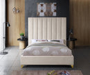 Via Cream Velvet Queen Bed