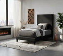 Harlie Black Velvet Twin Bed
