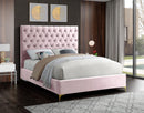 Cruz Pink Velvet King Bed