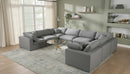 Serene Grey Linen Fabric Deluxe Cloud Modular Sectional