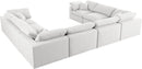 Serene Cream Linen Fabric Deluxe Cloud Modular Sectional