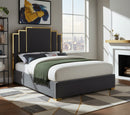 Hugo Grey Velvet Queen Bed